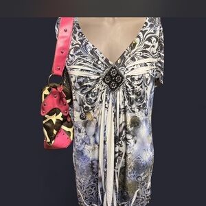 Y2K apt 9 rhinestone 3x midi dress